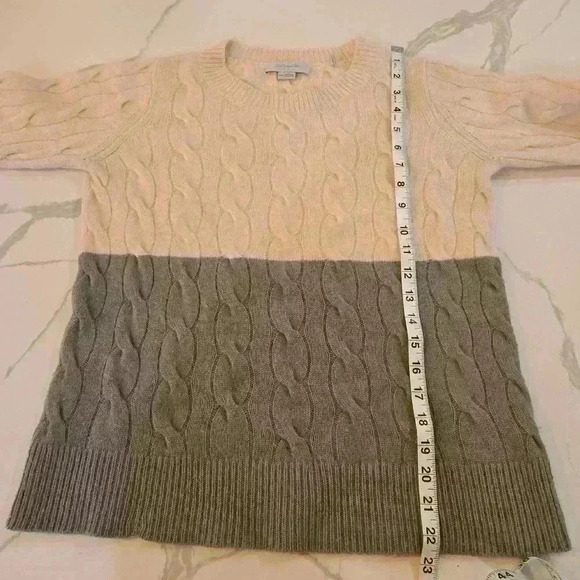 Christopher Fischer Womens 100% Cashmere Knit Sweater Pink Gray Size XS - Picture 5 of 8